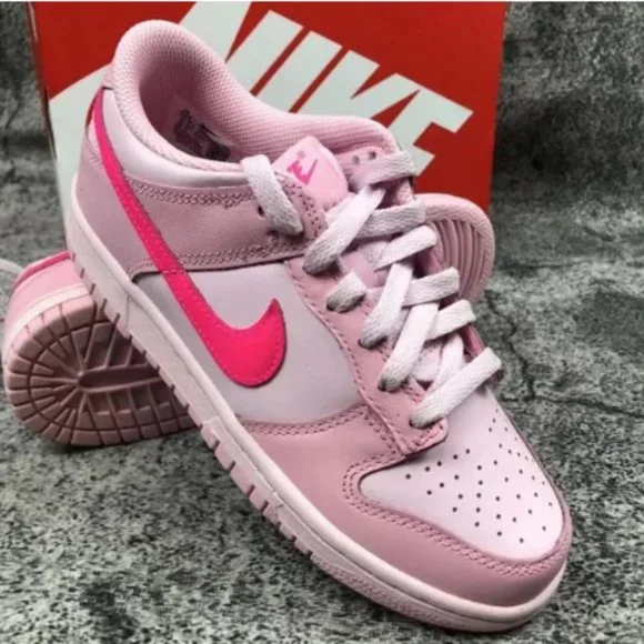Women Nike Dunk Low Triple Pink Sneakers Athletic Shoes - Picture 4 of 7